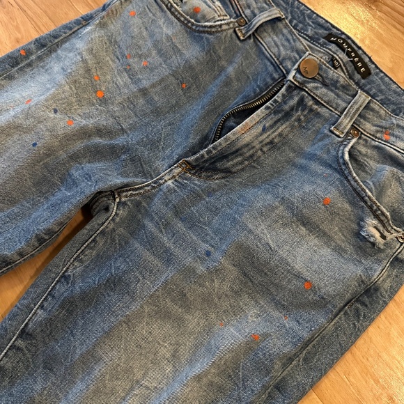 Monfrere Greyson Skinny Jeans - pre ripped, paint splatter design - Picture 2 of 5